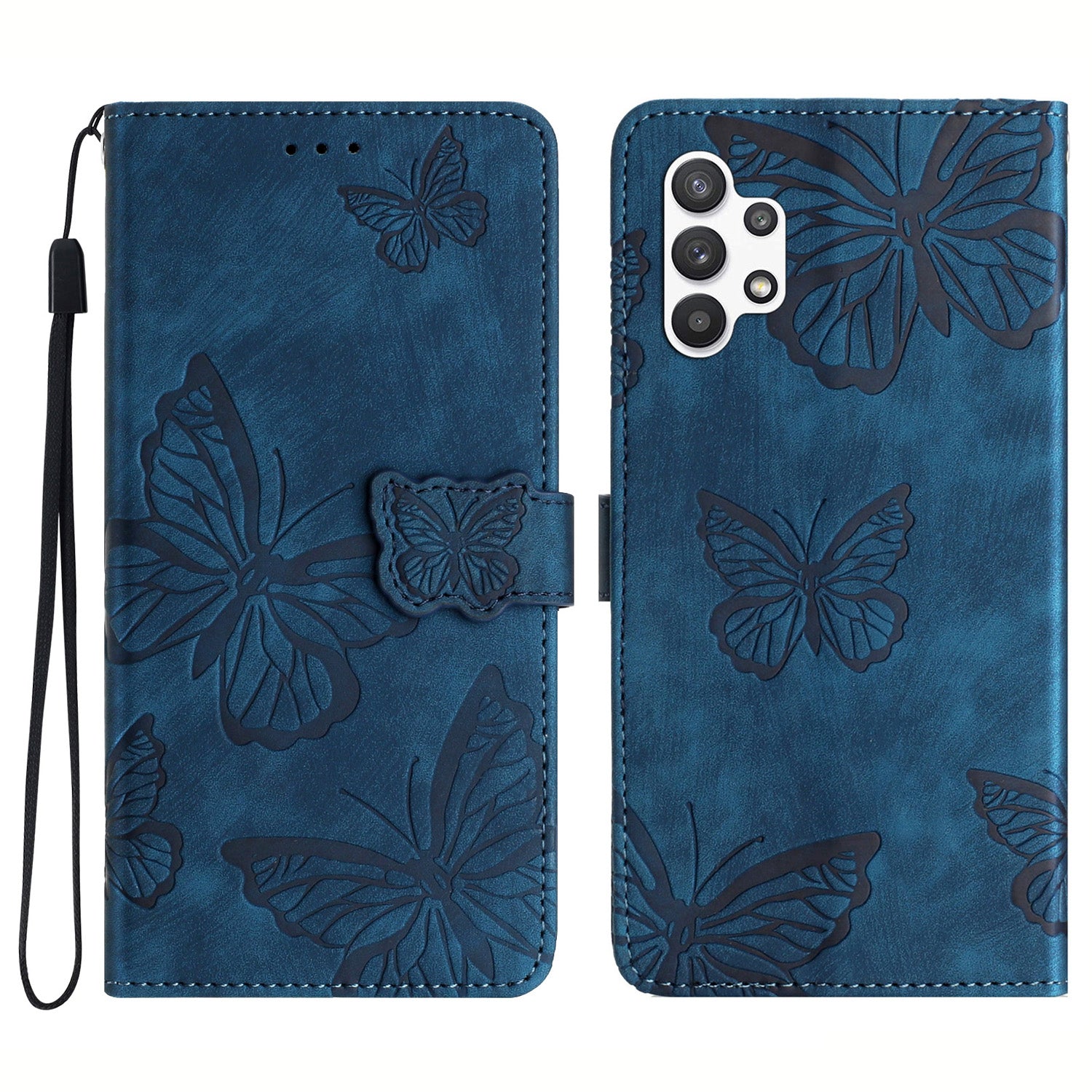 For Samsung Galaxy A32 5G / M32 5G Skin-touch PU Leather Wallet Case Butterfly Imprinted Phone Cover with Stand For Samsung Galaxy A32 5G / M32 5G Skin-touch PU Leather Wallet Case Butterfly Imprinted Phone Cover with Stand